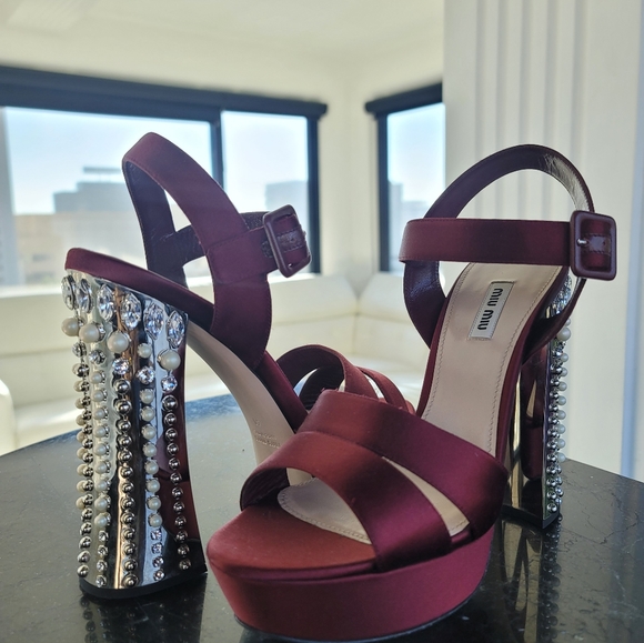 Miu Miu Shoes - Miu Miu Platform Heels . New Never One.  Try on around the house only.